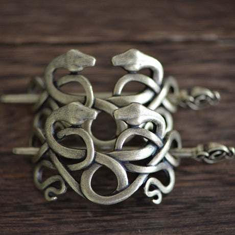 Viking Hairpin Double Head Snake Hair Jewellery