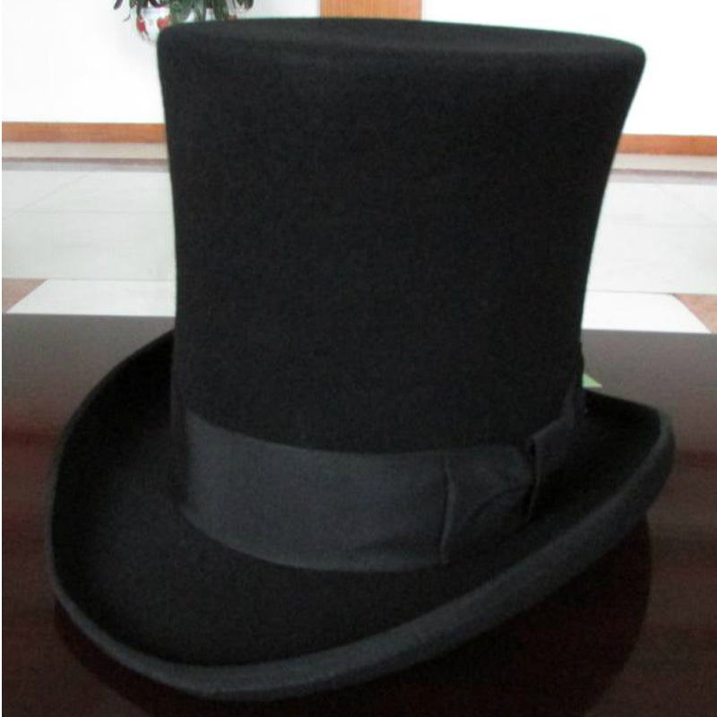 Extra Tall Top Hat 25cm (9.8 inch) Victorian Vintage Wool Top Hat