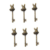Ten Woodland Bunny Bronze Key Charms Pendants Jewellery Making Supplies 51*16*2mm