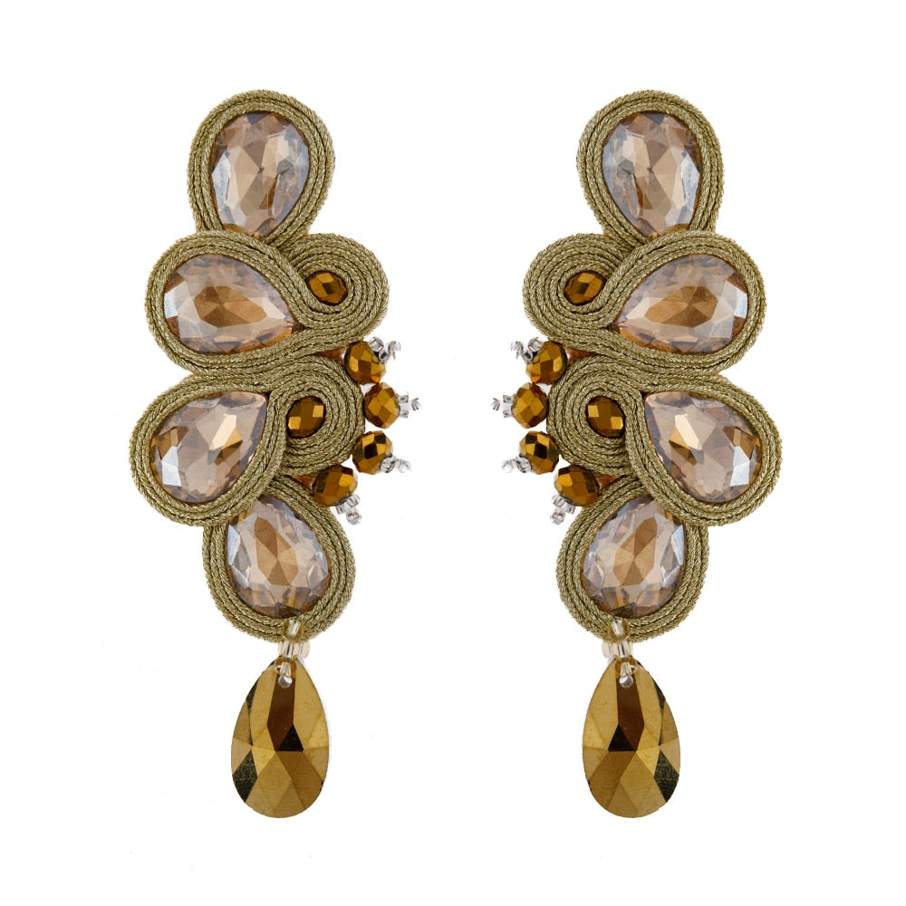 Soutache Russian Braid Handmade Long Earrings