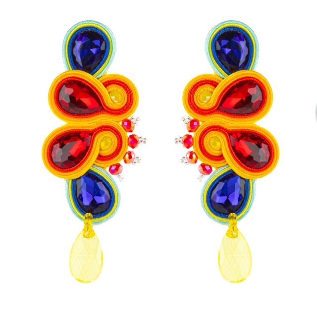 Soutache Russian Braid Handmade Long Earrings