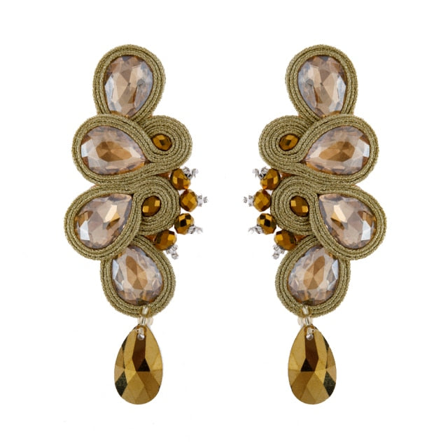 Soutache Russian Braid Handmade Long Earrings