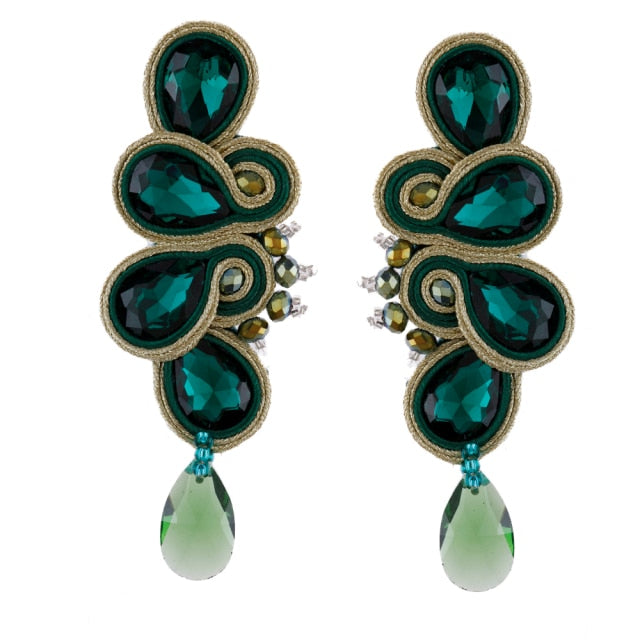 Soutache Russian Braid Handmade Long Earrings