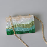 Rolling Hills Acrylic Evening Bag Box Clutch Purse