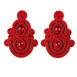 Soutache Russian Braid Handmade Jewelled Earrings