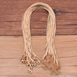 Ten Leather Cord Lobster Clasp Adjustable 45cm Rope For DIY Necklace Jewellery Making