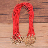 Ten Leather Cord Lobster Clasp Adjustable 45cm Rope For DIY Necklace Jewellery Making