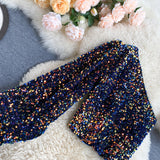 She's a Star One Shoulder Puff Sleeve Short Sequinned Top