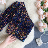 She's a Star One Shoulder Puff Sleeve Short Sequinned Top