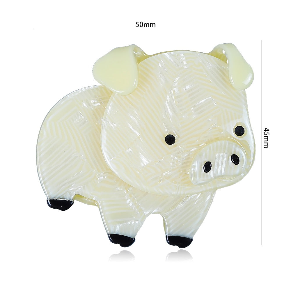 Woodland Piglet Handmade Acrylic Brooch