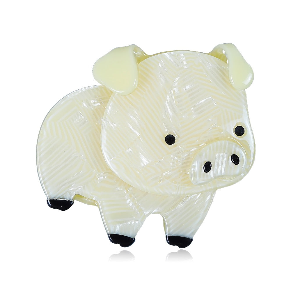 Woodland Piglet Handmade Acrylic Brooch