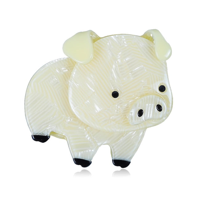 Woodland Piglet Handmade Acrylic Brooch