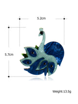 Woodland Vivid Blue Peacock Handmade Acrylic Brooch