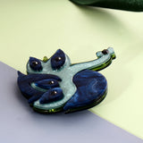 Woodland Vivid Blue Peacock Handmade Acrylic Brooch