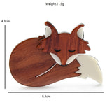 Woodland Sleeping Fox Acrylic Brooch