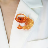 Woodland Prawn Handmade Acrylic Brooch