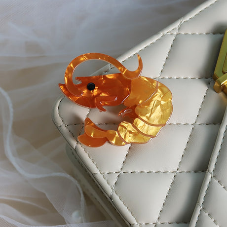Woodland Prawn Handmade Acrylic Brooch