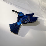 Woodland Blue Woodpecker Handmade Acrylic Brooch