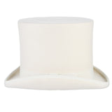 Tall White Top Hat 100% Wool Felt