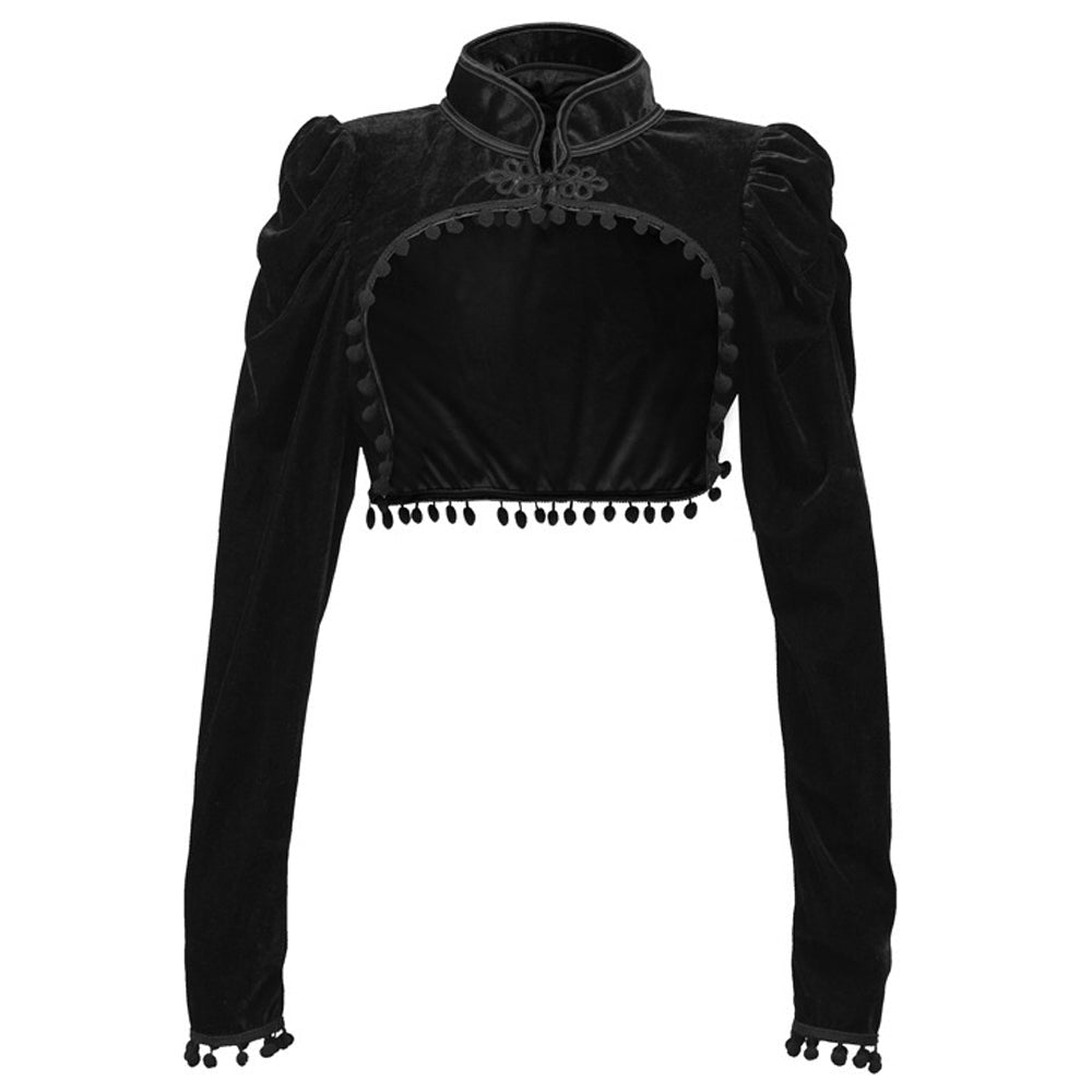 Gothic Black Velvet Bolero Steampunk Crop Jacket