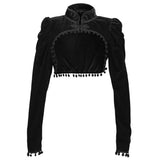 Gothic Black Velvet Bolero Steampunk Crop Jacket