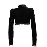 Gothic Black Velvet Bolero Steampunk Crop Jacket