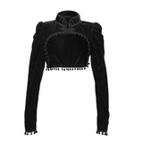 Gothic Black Velvet Bolero Steampunk Crop Jacket