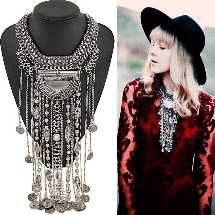 Cleopatra's Rain Maker Tassel Statement Necklace