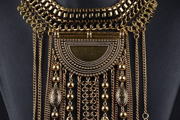 Cleopatra's Rain Maker Tassel Statement Necklace