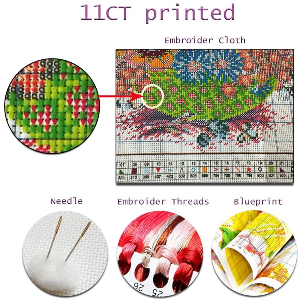 Bright Bouquet DIY Cross Stitch Embroidery Kits DIY Craft Kit