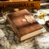 Hand Made Genuine Leather Journal Thick Kraft Paper Notebook 400P
