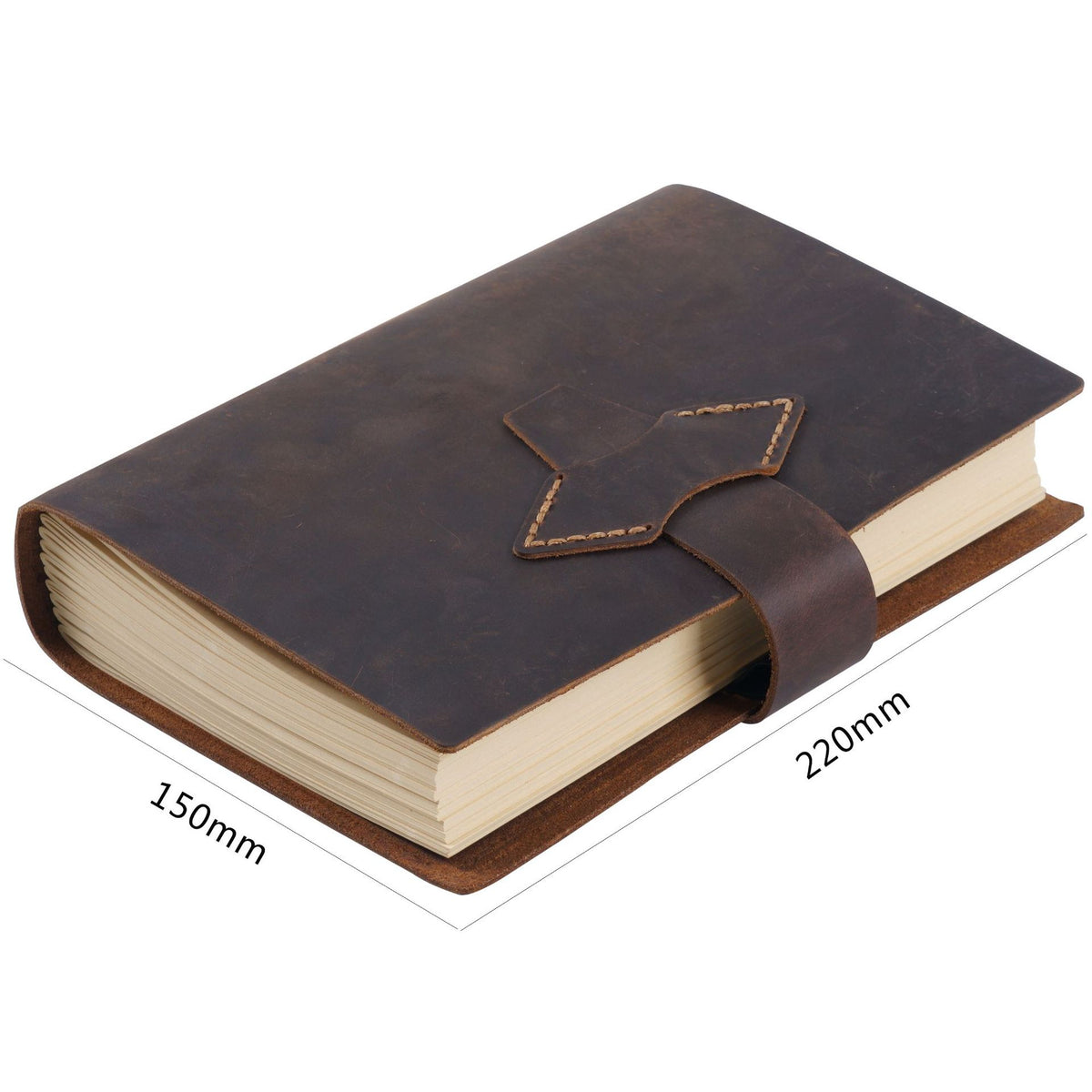 Hand Made Genuine Leather Journal Thick Kraft Paper Notebook 400P