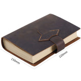 Hand Made Genuine Leather Journal Thick Kraft Paper Notebook 400P