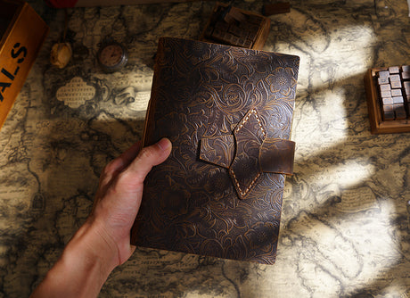 Hand Made Genuine Leather Journal Thick Kraft Paper Notebook 400P