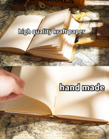 Hand Made Genuine Leather Journal Thick Kraft Paper Notebook 400P