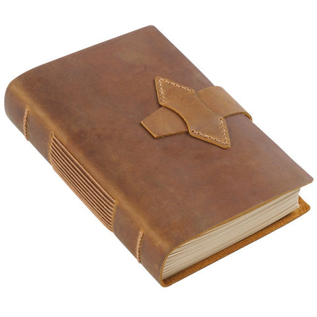 Hand Made Genuine Leather Journal Thick Kraft Paper Notebook 400P