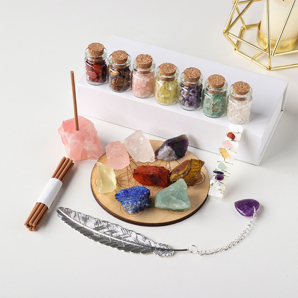 The Healer's Set - 7 Chakra Raw Stone Gift Box Set
