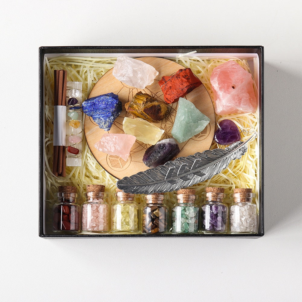 The Healer's Set - 7 Chakra Raw Stone Gift Box Set
