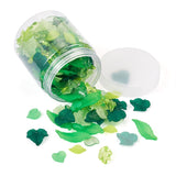 270Pcs Transparent Acrylic Green Leaf Charms For Bracelet Necklace Earring DIY Jewellery Making