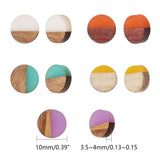50Pcs Natural Wood Resin Cabochons Charm For Bracelet Earring DIY Jewellery Making