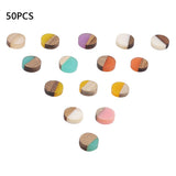 50Pcs Natural Wood Resin Cabochons Charm For Bracelet Earring DIY Jewellery Making
