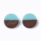 50Pcs Natural Wood Resin Cabochons Charm For Bracelet Earring DIY Jewellery Making