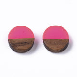50Pcs Natural Wood Resin Cabochons Charm For Bracelet Earring DIY Jewellery Making