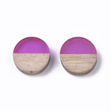 50Pcs Natural Wood Resin Cabochons Charm For Bracelet Earring DIY Jewellery Making