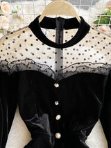 Vintage Black Va-Va Velvet Trumpet Dress