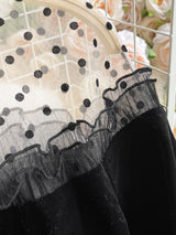 Vintage Black Va-Va Velvet Trumpet Dress