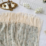 Fairy Maiden Dress Vintage French Inspired Puff Sleeve Floral Lace Dress