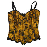 Sunflower Oil Painting Embroidered Overbust Corset