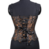 Sunflower Oil Painting Embroidered Overbust Corset