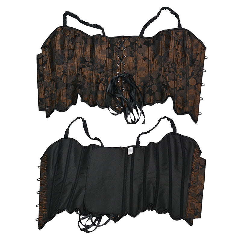Sunflower Oil Painting Embroidered Overbust Corset